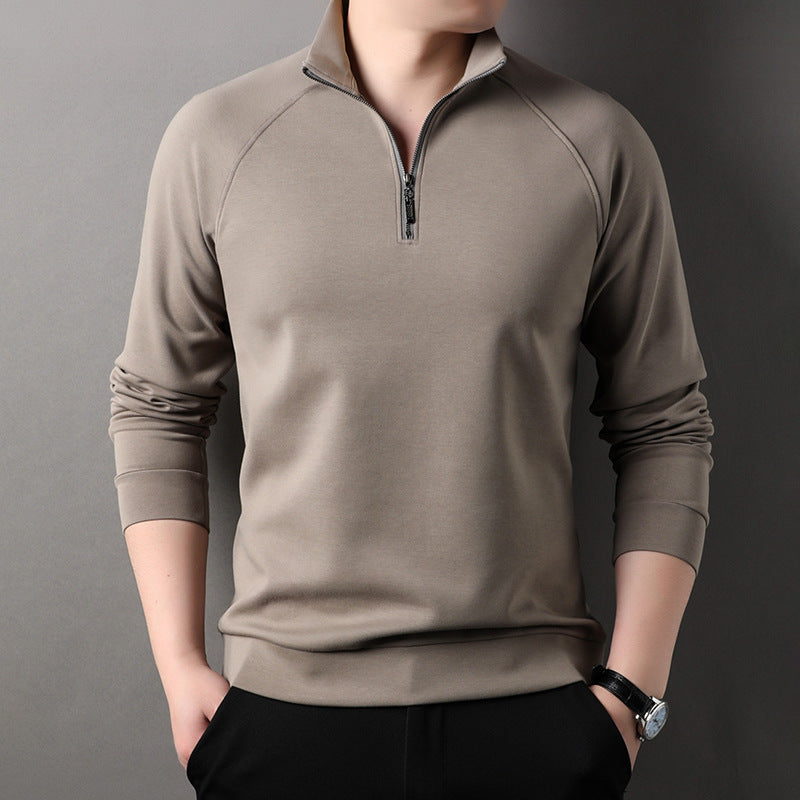 🎅Christmas Sale -50% OFF🎅Men's Solid Half Zip Long-Sleeve Tops