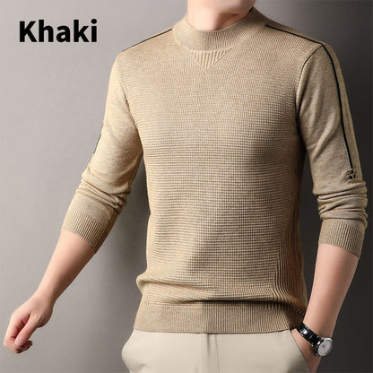 Men's Warm Mock Neck Soft Knit Sweater