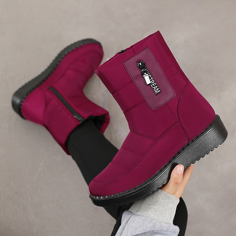 Women’s Warm Snow Boots with Side Zipper