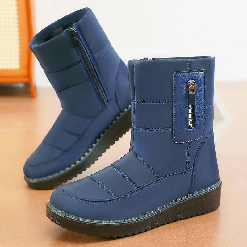 Women’s Warm Snow Boots with Side Zipper