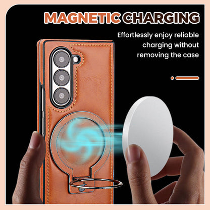 Premium PU Leather Magnetic Case with Stand for Samsung