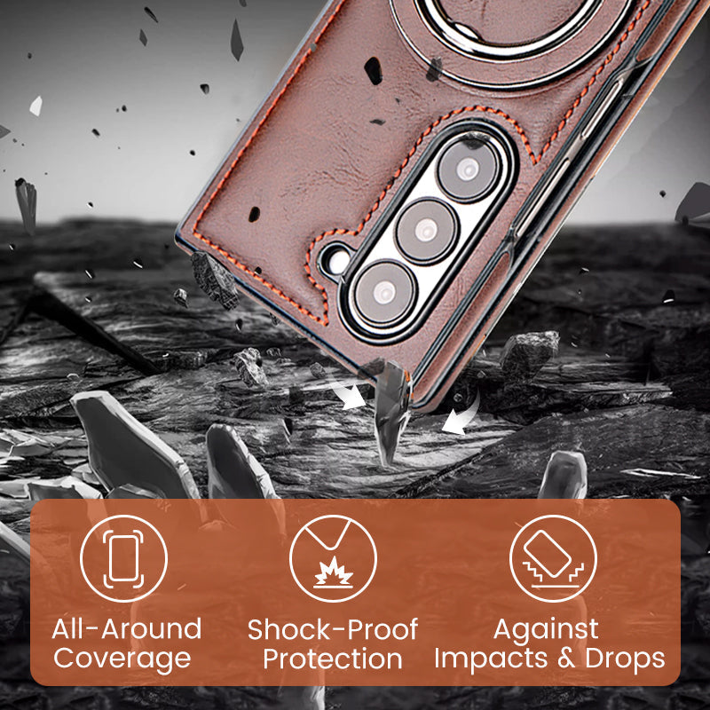Premium PU Leather Magnetic Case with Stand for Samsung