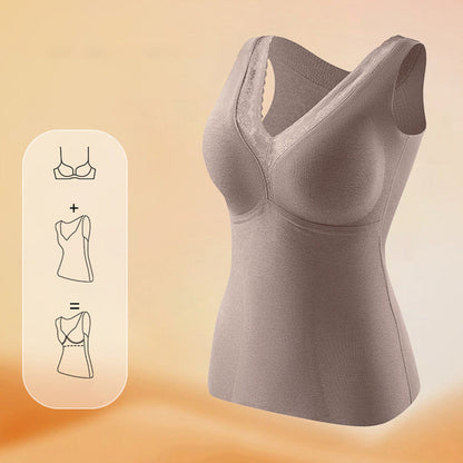 Buy 2 get 1 free (3 pcs)🔥Women's Seamless Thermal Vest with Built-in Bra