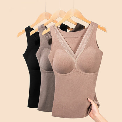 Buy 2 get 1 free (3 pcs)🔥Women's Seamless Thermal Vest with Built-in Bra