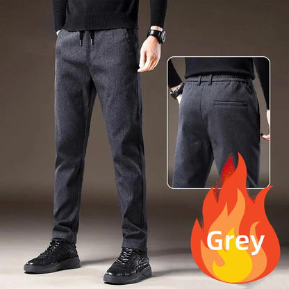 Men's Warm Drawstring Pants with Pockets