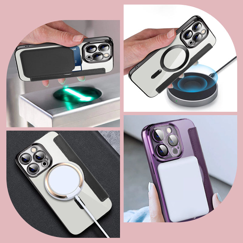 2025 New leather textured flip mobile phone case for iPhone
