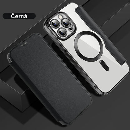 2025 New leather textured flip mobile phone case for iPhone