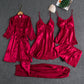 Women's Sexy Lace Trim Sleepwear Five-Piece Sets