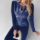 🔥2025 HOT SALE🔥 Women's Sequin Velvet Zipper 2-Piece Sweat Set