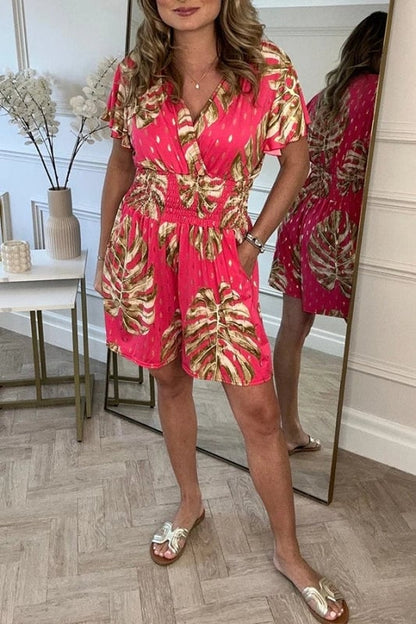 🌸Spring Big Sale 49% off🔥Casual Floral Polka Dot Pocket Rompers
