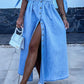 💐 Women's V-Neck Button Down Denim Dress