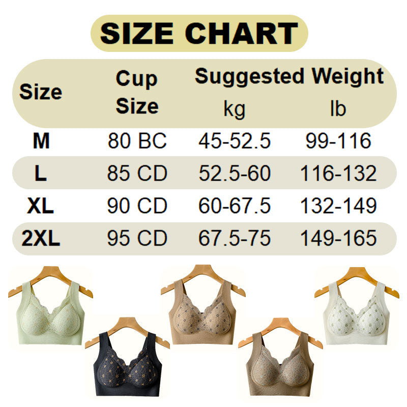 Buy 1 Get 1 Free 🔥 3D Lace Bra with Fixed Padding for Middle-Aged Women