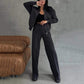 💕Hot Sale 49% OFF💖Women's Two-Piece Relaxed Fit Set - Zippered Jacket and Wide-Leg Pants