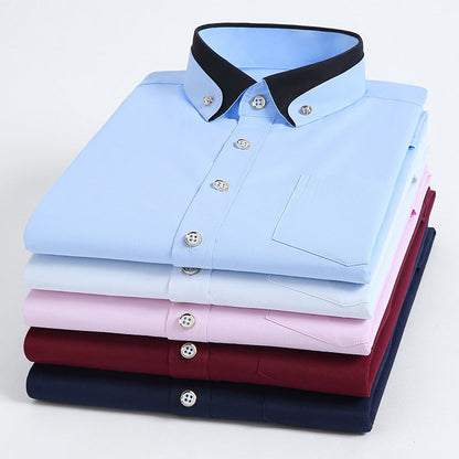 Men's Conrast Color Collar Long-Sleeve Shirts