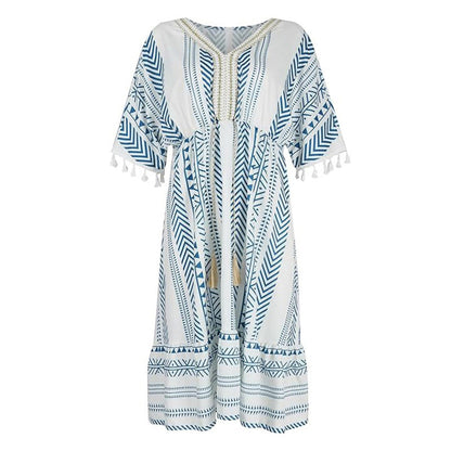 💝2025 Ethnic New Style Casual printed V-neck dress