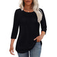 Free shipping on one piece too-Women’s Pleated Detail 3/4 Sleeve Casual T-Shirt