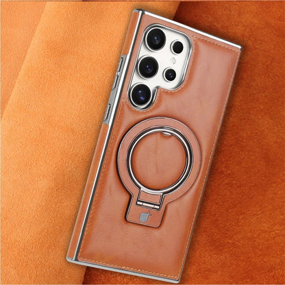 Retro style magnetic phone case with holder for Samsung