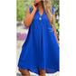 Solid Color Sleeveless V-Neck Dress with Button Decoration