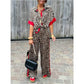 🌸Spring Hot Sale 50% OFF💐 Women's 2-Piece Leopard Print Outfit Button-Down Shirt & Wide-Leg Pants