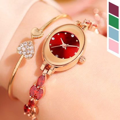 🎀⌚Womne's Colored Zircon Bracelet Watch