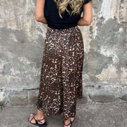 Women's Stylish Leopard Print Long Skirt