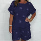 Casual Printed Cotton-Linen Short Sleeve Shorts Set