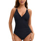 Women's Ruched V-Neck One-Piece Swimsuit