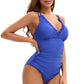 Women's Ruched V-Neck One-Piece Swimsuit