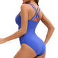 Women's Ruched V-Neck One-Piece Swimsuit