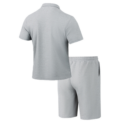 Men's Short-Sleeved Shirts ＆ Short Pants 2-Piece Set