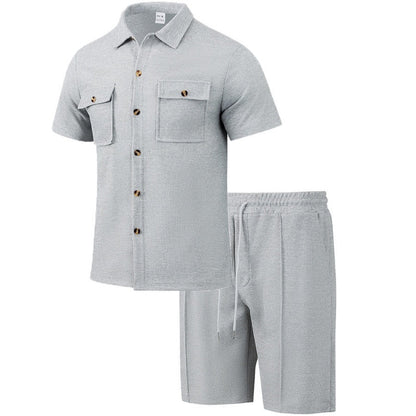 Men's Short-Sleeved Shirts ＆ Short Pants 2-Piece Set