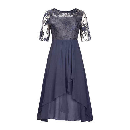 Elegant Embroidery Cocktail Flowy Dress