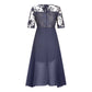 Elegant Embroidery Cocktail Flowy Dress