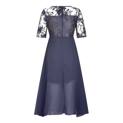 Elegant Embroidery Cocktail Flowy Dress