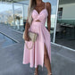 Women’s Spaghetti Straps High Slit Dress