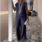 Women's Crew Neck Sleeveless Top and Pants Set