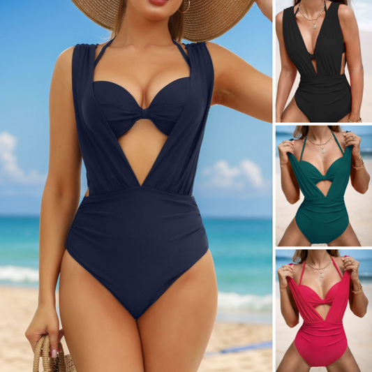 🏖️Last Day Special Sale 50% OFF🩱Summer Explosion Women's Tie Solid Color Swimsuit 2-PCS Set