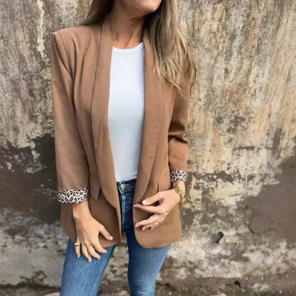 🎁Hot Sale 50% OFF!🎁Women’s Stylish Blazer with Chic Leopard Print Lining!