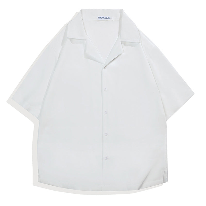 Men's Solid Color Loose Lapel Shirt