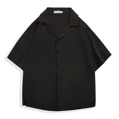 Men's Solid Color Loose Lapel Shirt