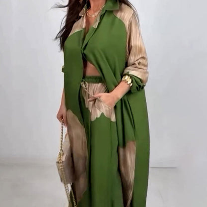 🩷Summer Special Offer🌼Full Button Down Long Shirt & Drawstring Pants Set