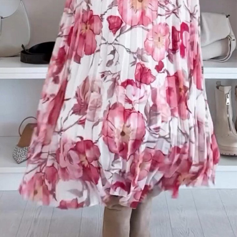 💖Floral Print Off-Shoulder Top &💖 Maxi Skirt Two-Piece Set