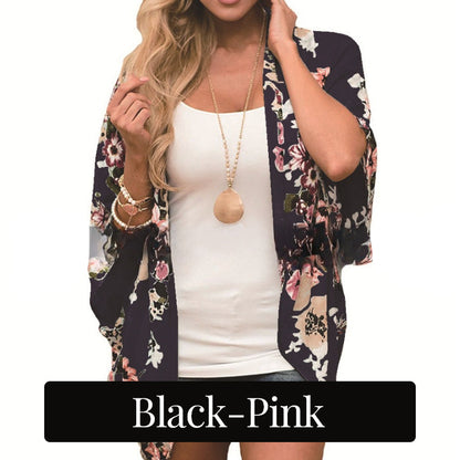 Summer Cool Flowy Floral Sunscreen Shirt