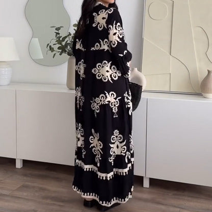 Women's Loose Fit Ruffle Hem Midi Dress
