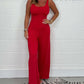 Women's Sexy U Neck Backless Wide Leg Jumpsuit