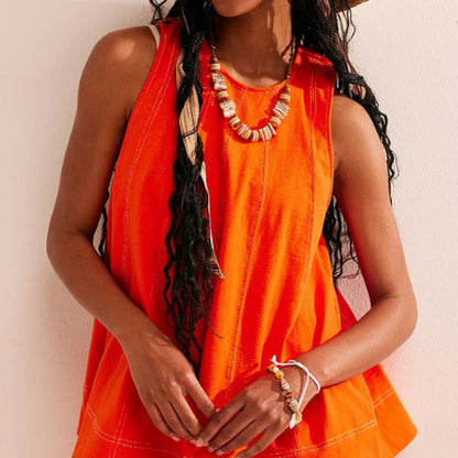 🏖️Summer Hot Sale 49% OFF🌼Women's Round-Neck Tank Top & High-Waisted Shorts Set