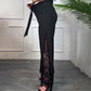 Women's Sexy Lace Lined Wide Leg Pants
