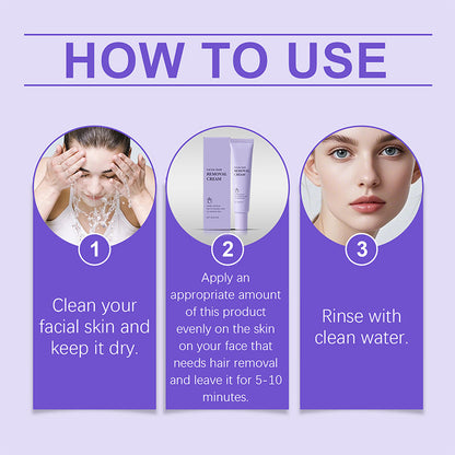 Gentle & Painless Facial Hair Removal Cream