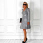 Graceful V-Neck Long Sleeve Glitter Sequin Dress