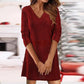 Graceful V-Neck Long Sleeve Glitter Sequin Dress